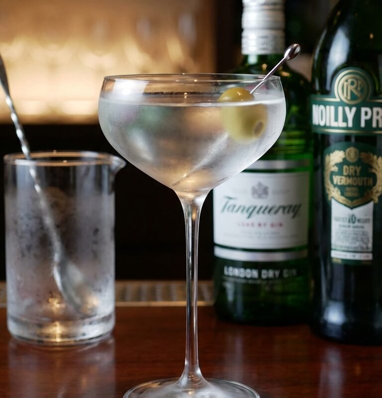 Dry martini drink