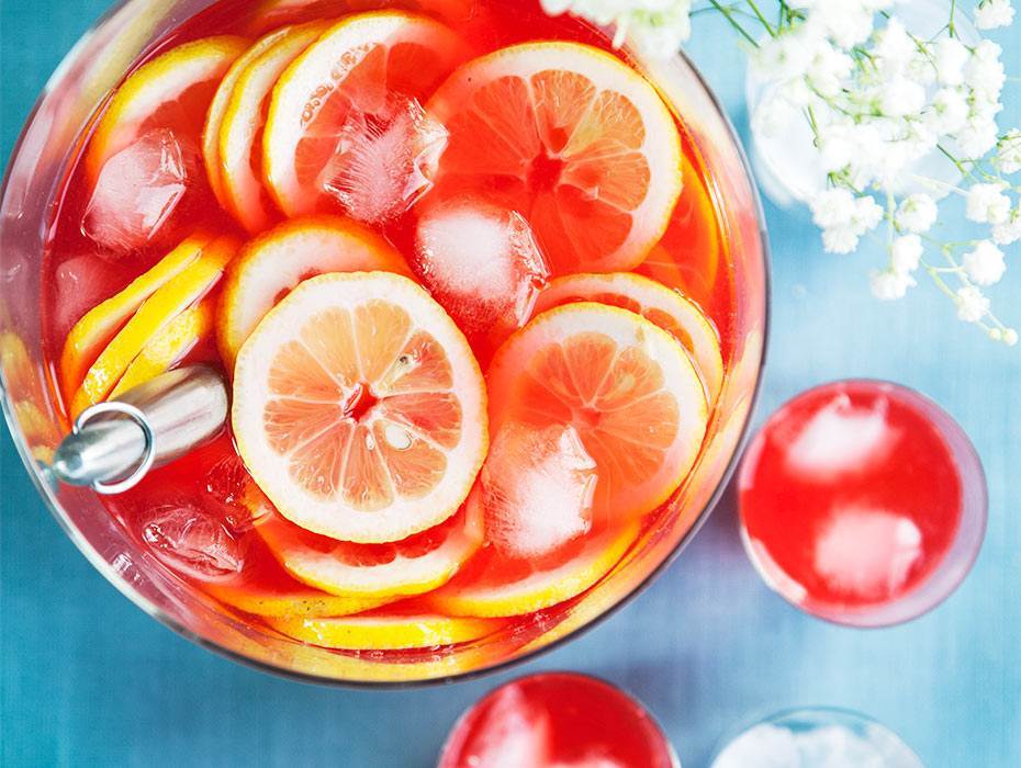 Hallon- och citruslemonad