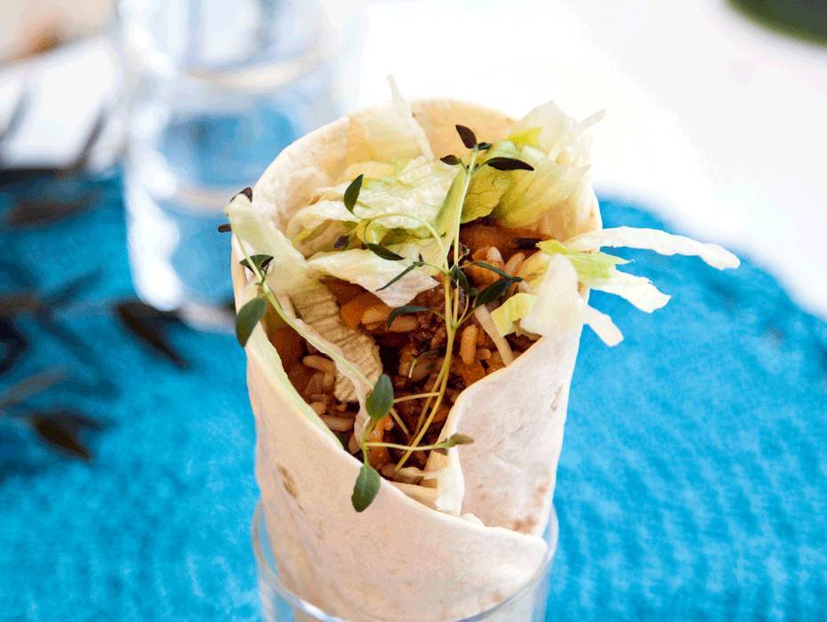 Köttfärsfräs i tortillabröd