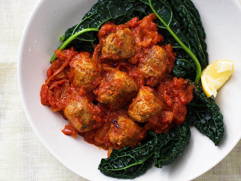 Lätta köttbullar med cavolo nero