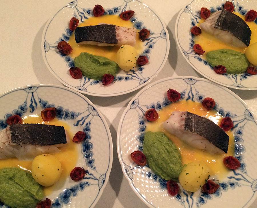 Lättrimmad torsk med beurre blanc och broccolimousse