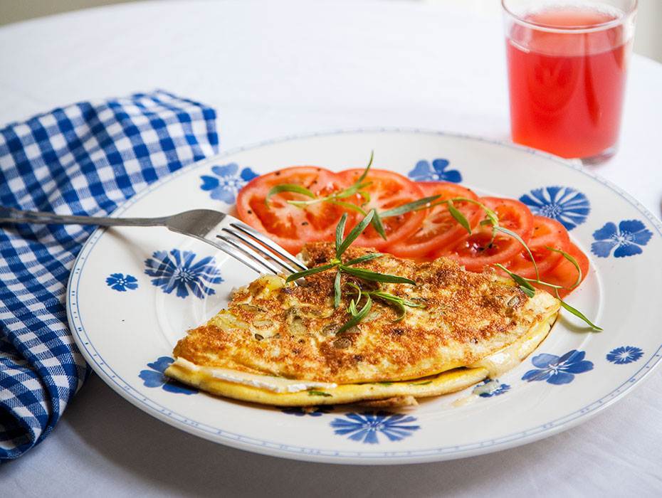 Potatis och brieomelett