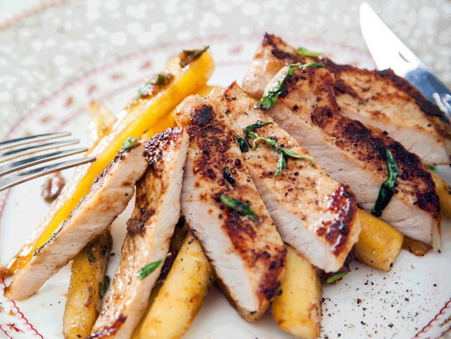 Tommys fläskkarré med honungsstekt palsternacka