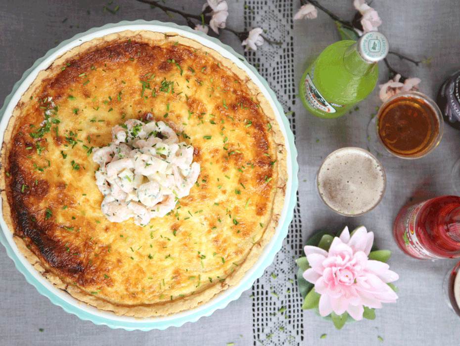 Västerbottenspaj med frisk räk- och äppelröra