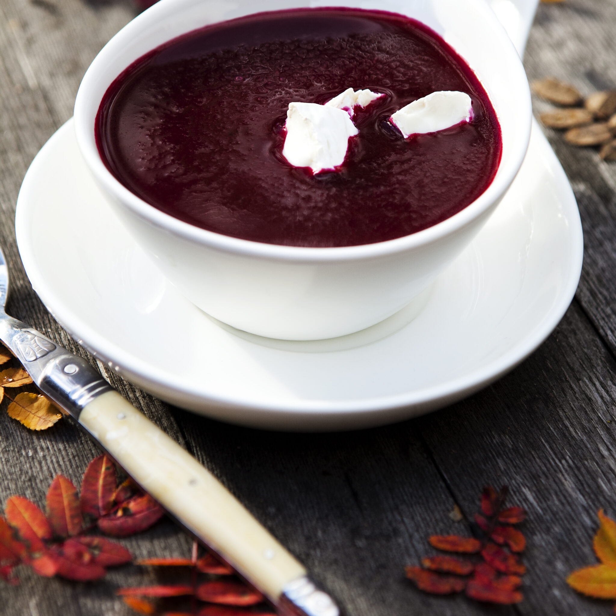 Rödbetssoppa med chèvreost