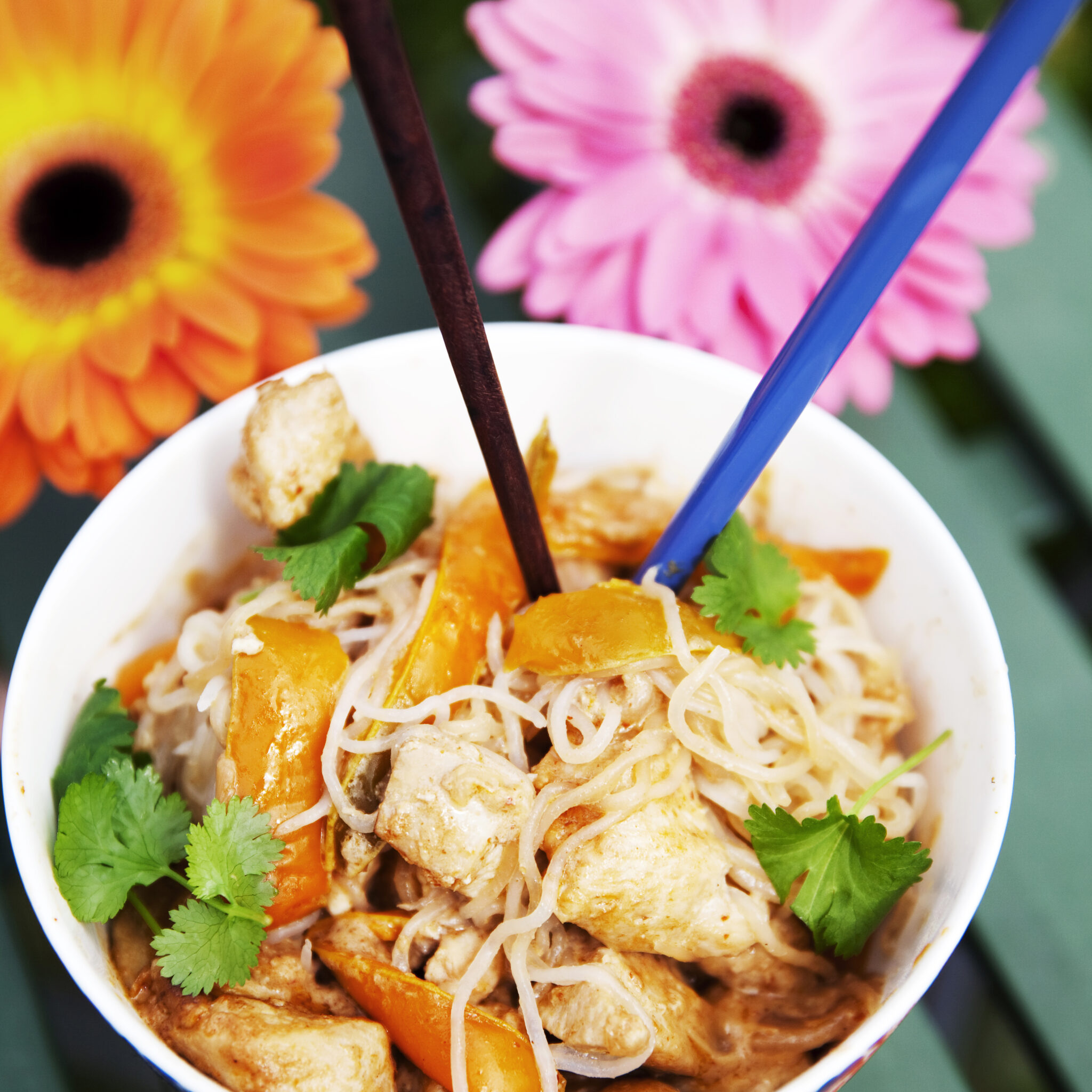 Kyckling i röd curry med shiratakinudlar