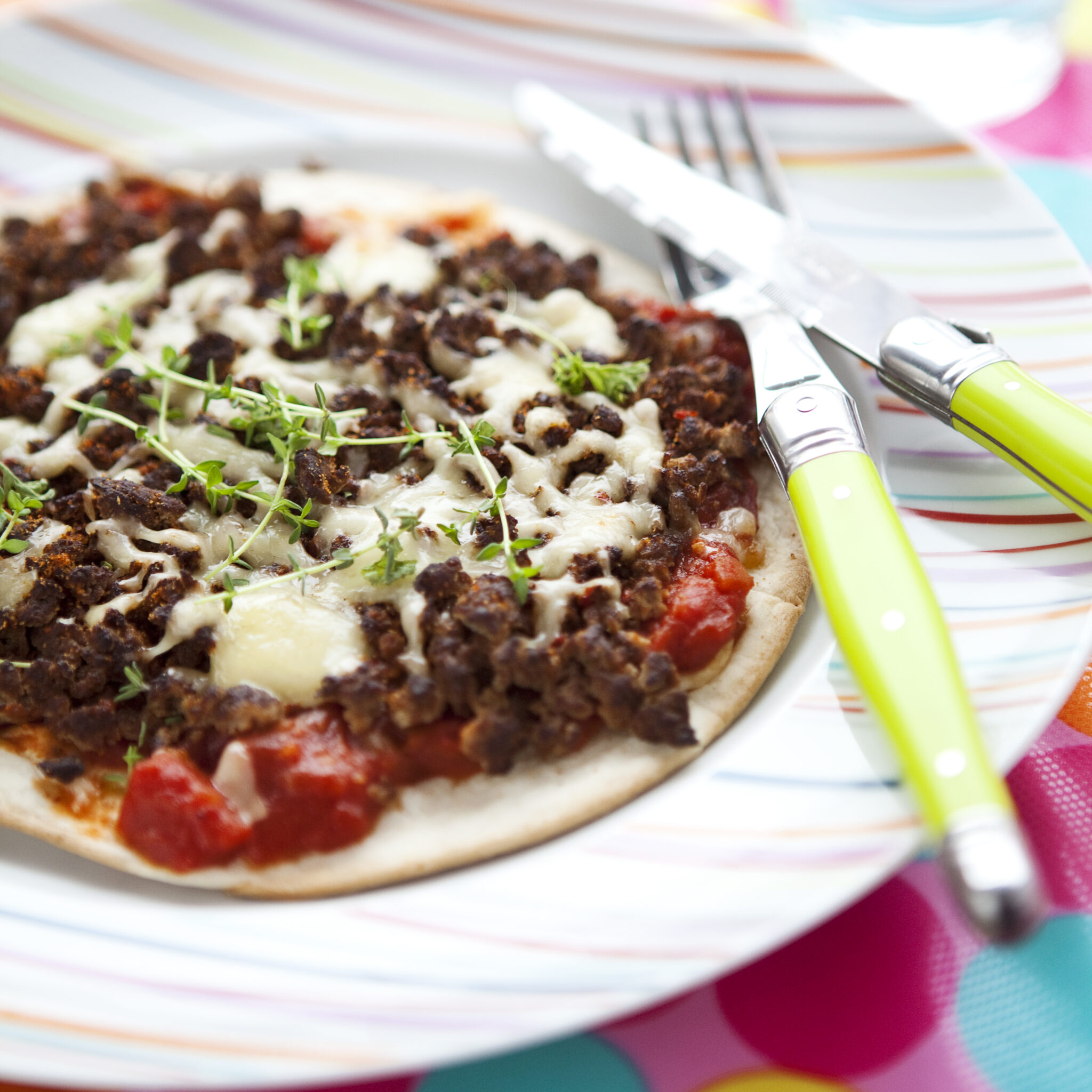 Tortillapizza med quornfärs