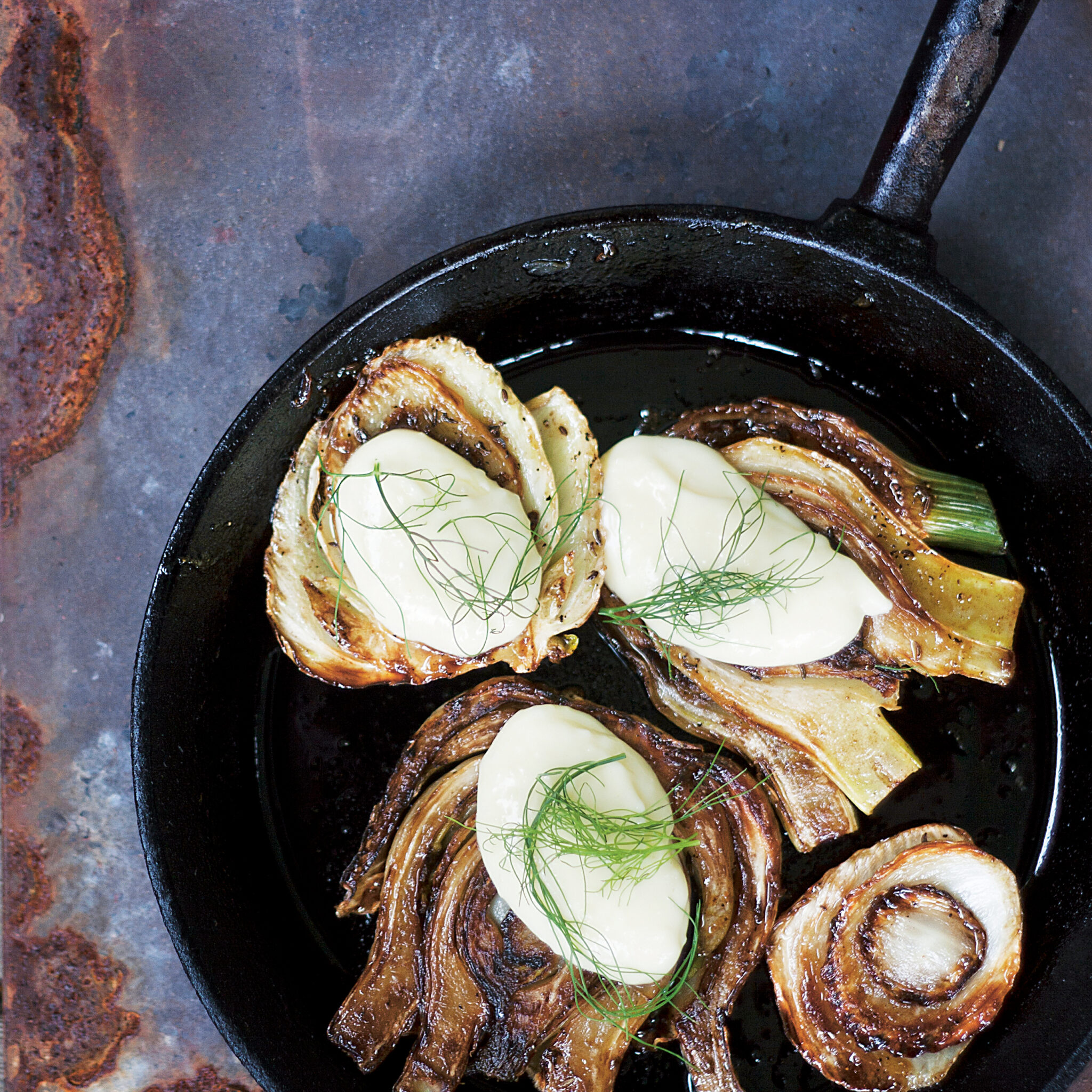 Honungsglaserad fänkål med aioli