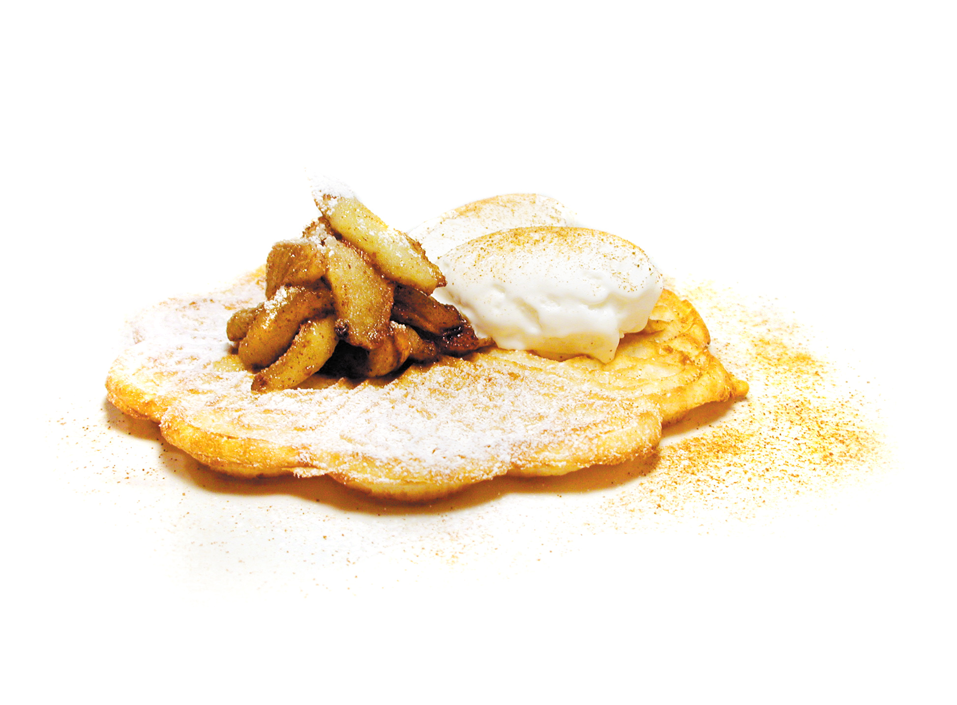 Kanelvåfflor med calvados äpplen och grädde