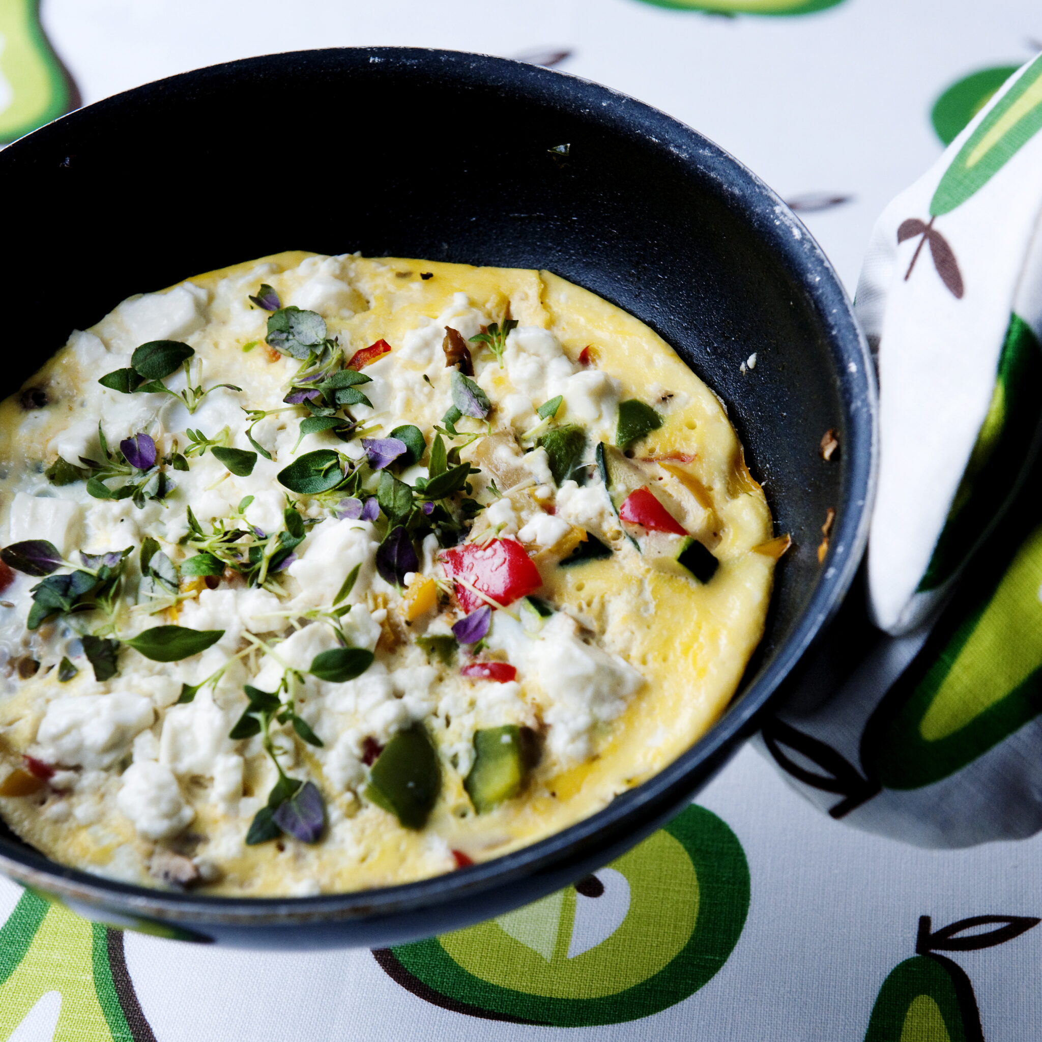 Frittata med grönsaker och fetaost