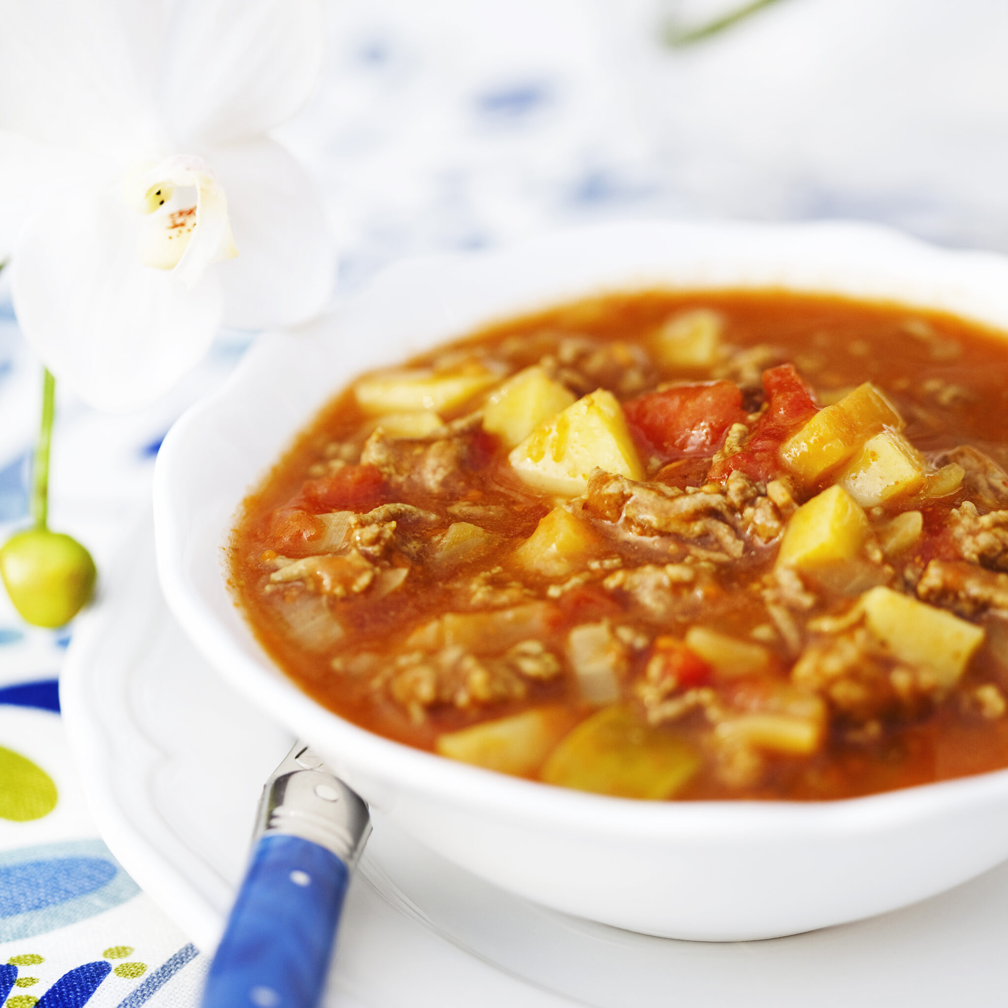 Köttfärssoppa med curry och äpple