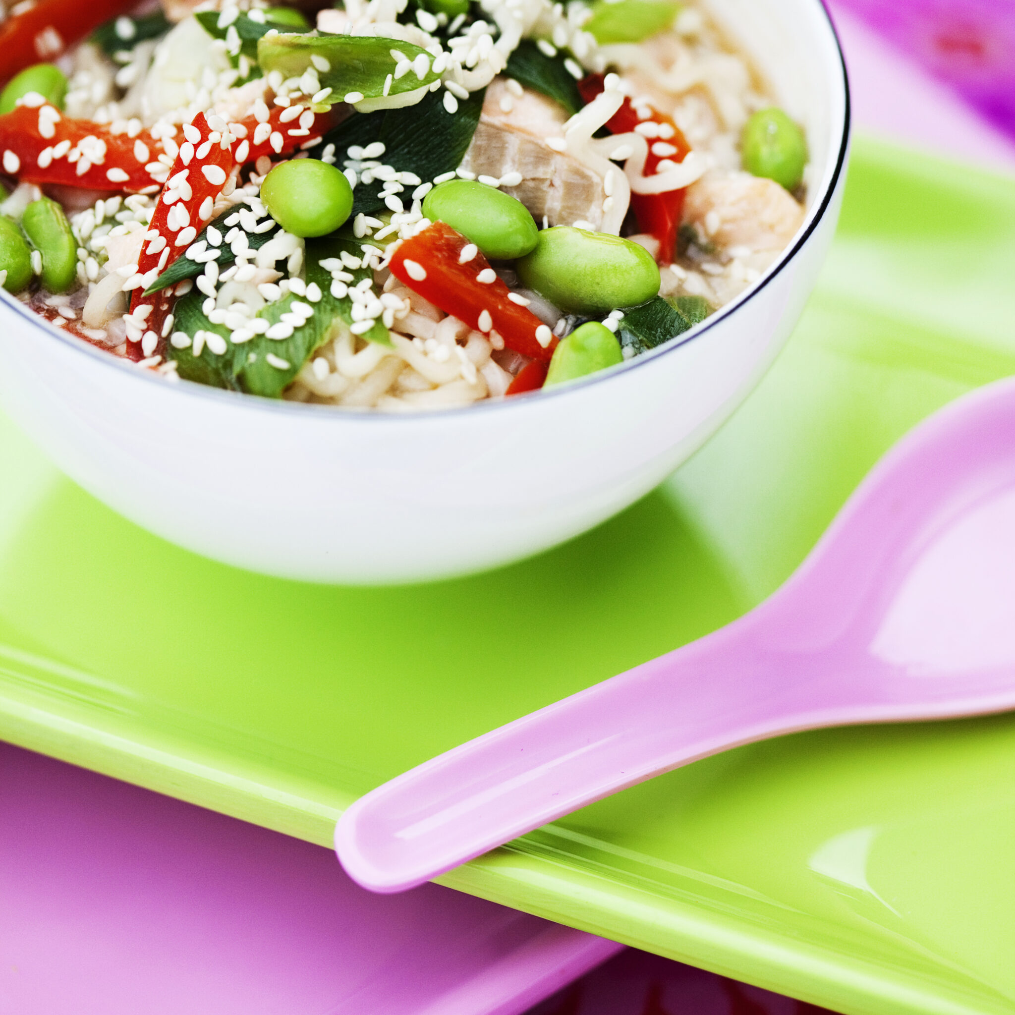 Piffade snabbnudlar med lax