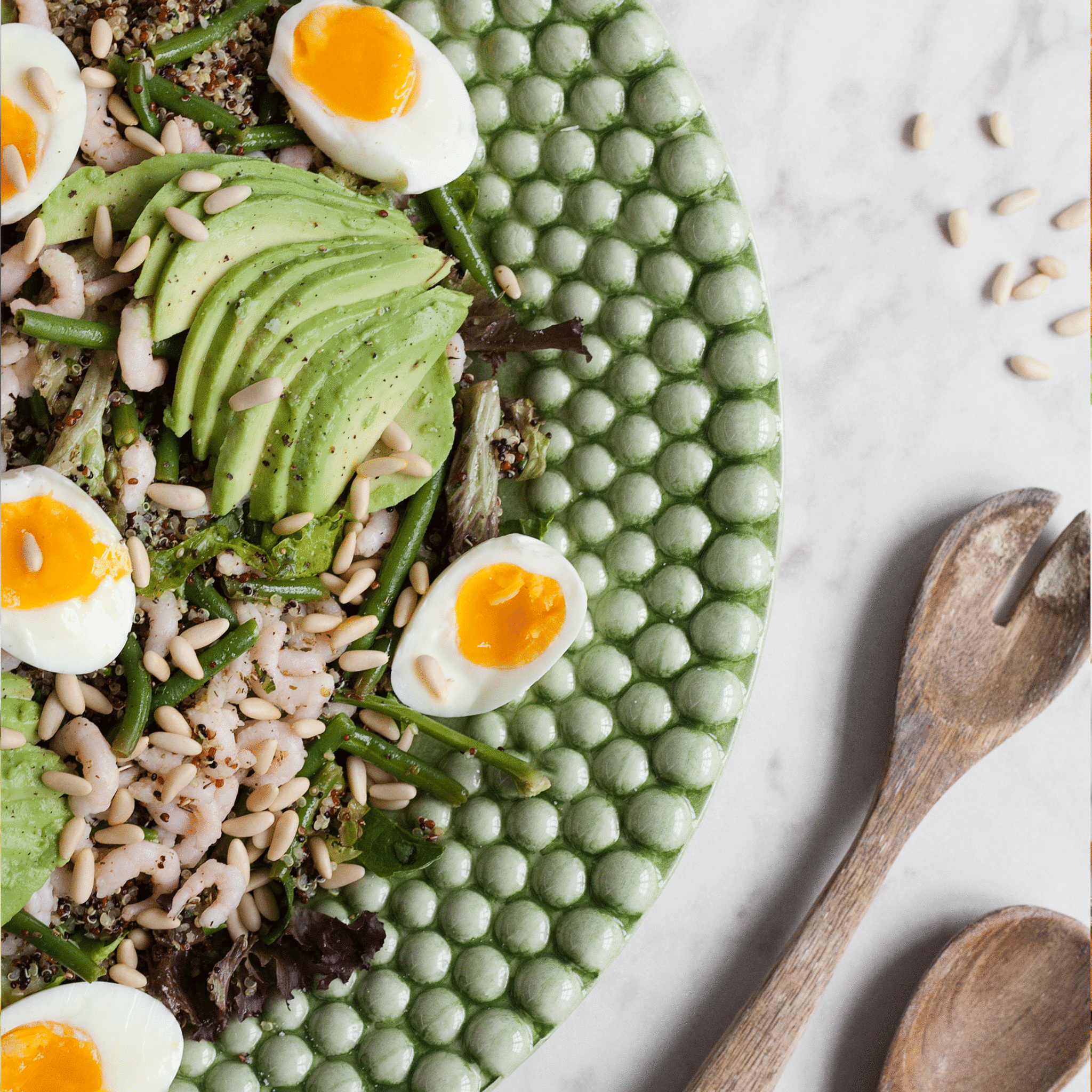 Räksallad med örtvinägrett