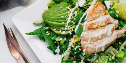 stekt kyckling, kycklingsallad