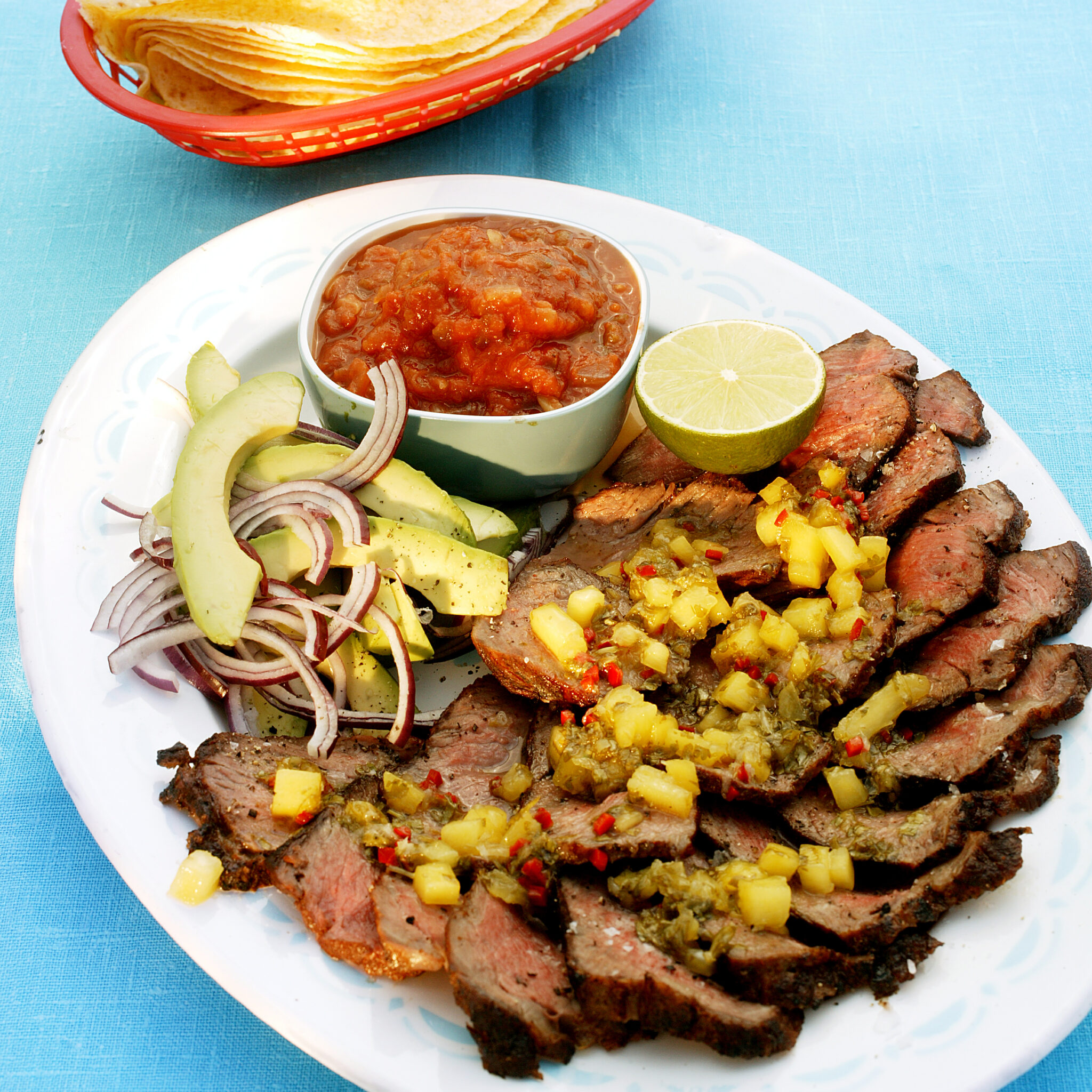 Biffajitas med tillbehör