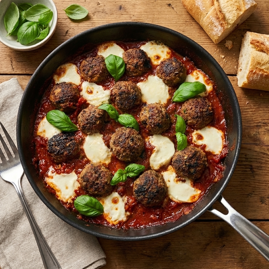 Älgfärsköttbullar med italienska smaker i tomatsås