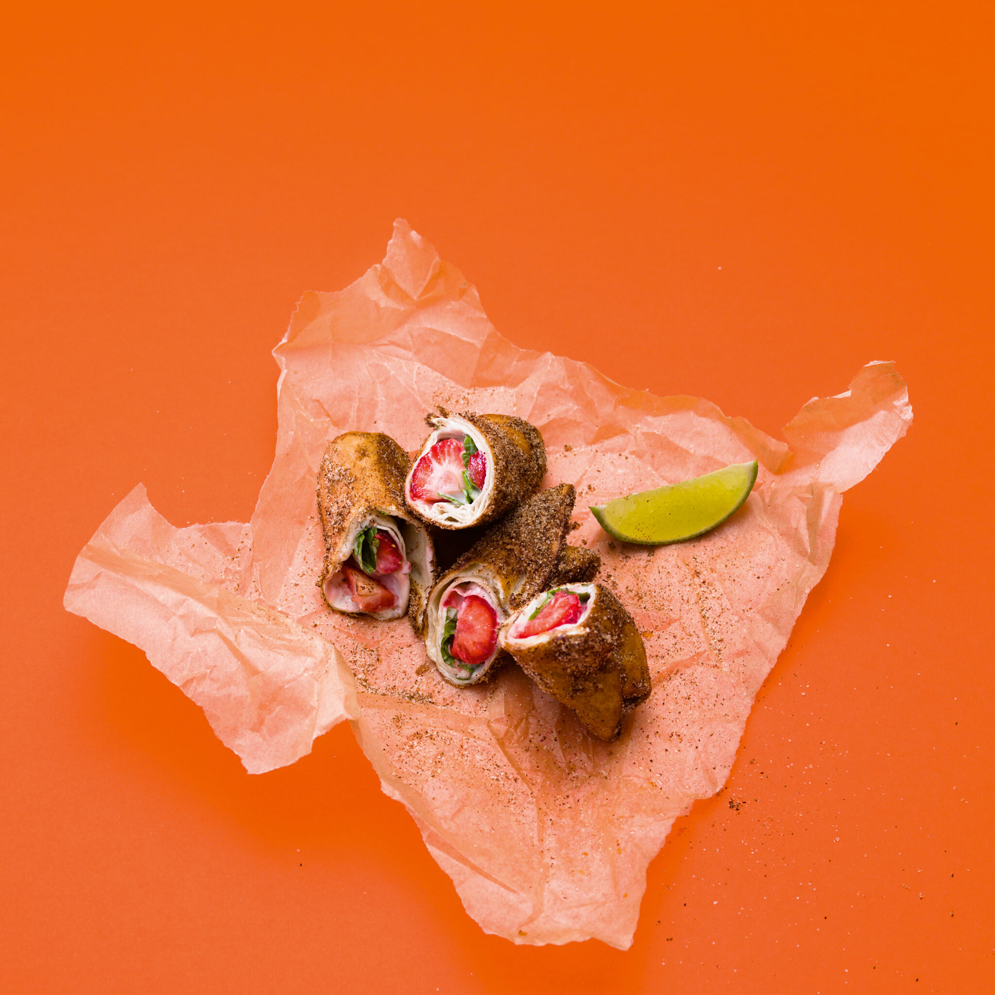 Strawberry “no cheesecake” chimichanga