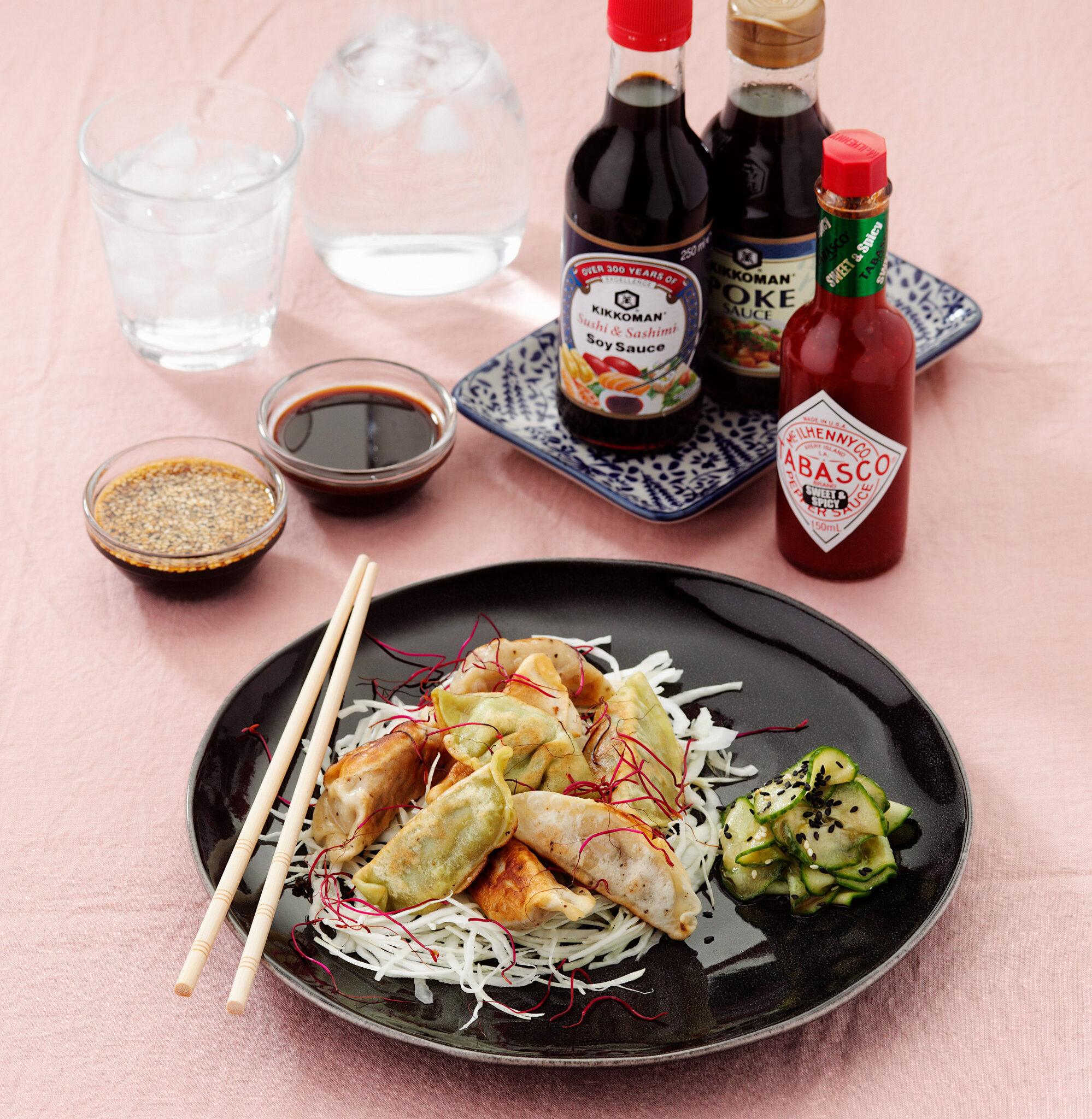 Dumplings med sojainlagd gurka