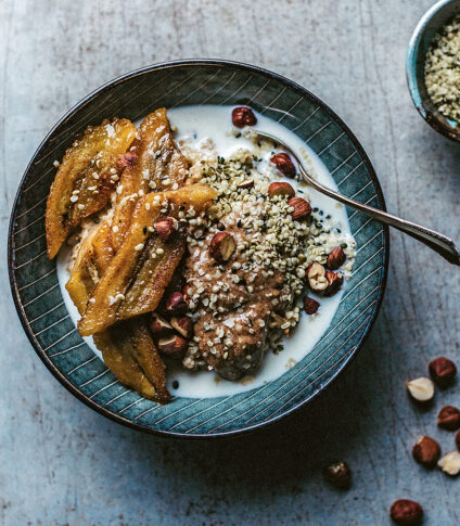 Steel cut oats med stekt banan