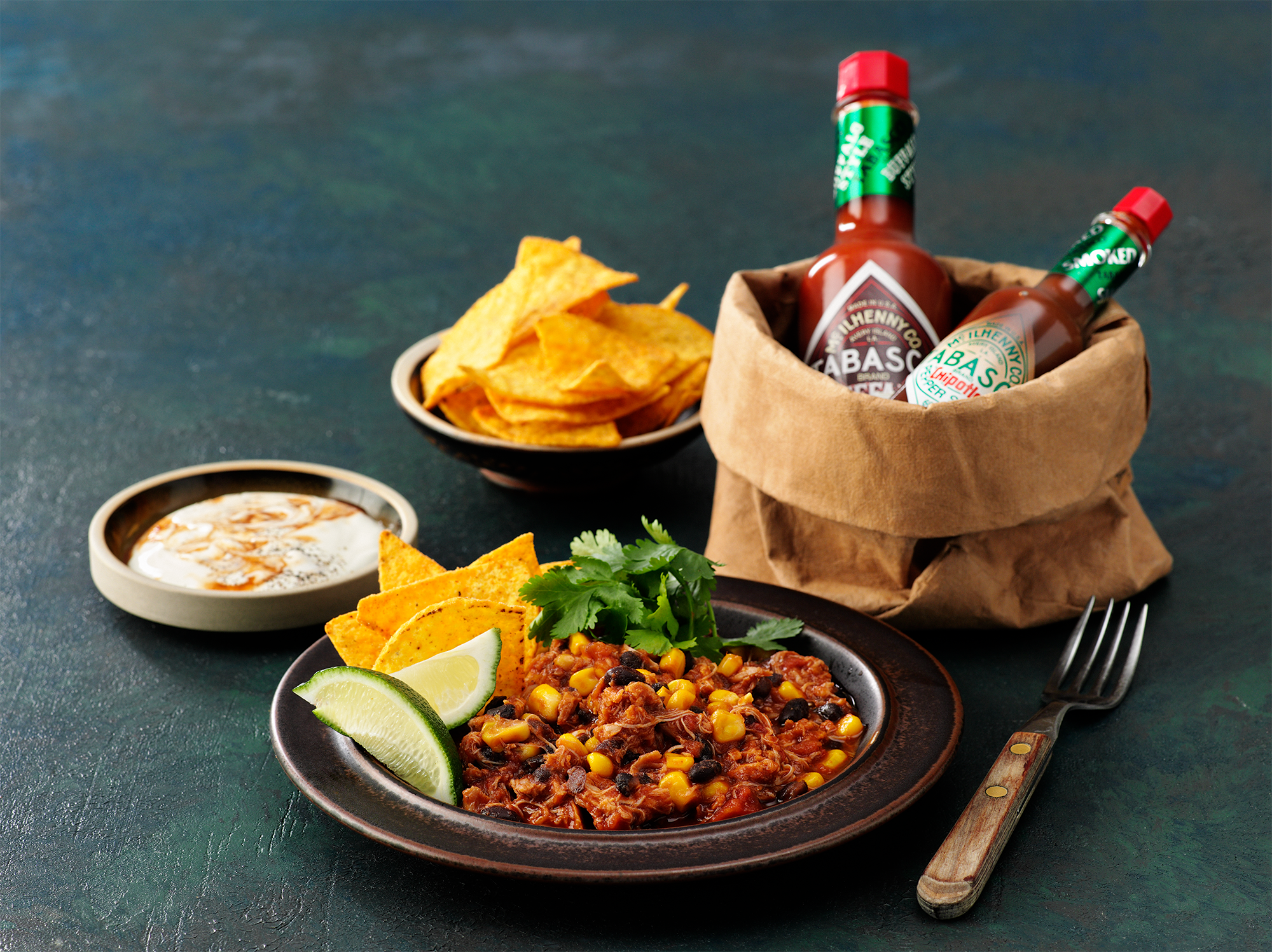 Kycklingchili med nachos