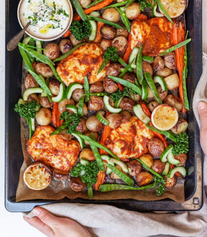 tandoorihalloumi på plåt