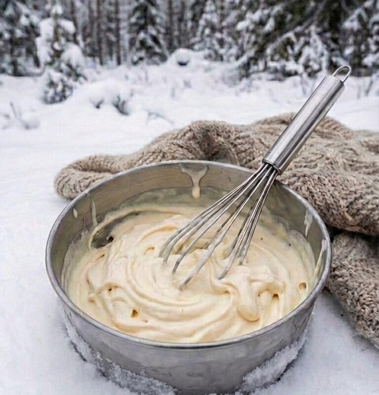 Gör egen mjukglass i snön - så här enkelt är det.