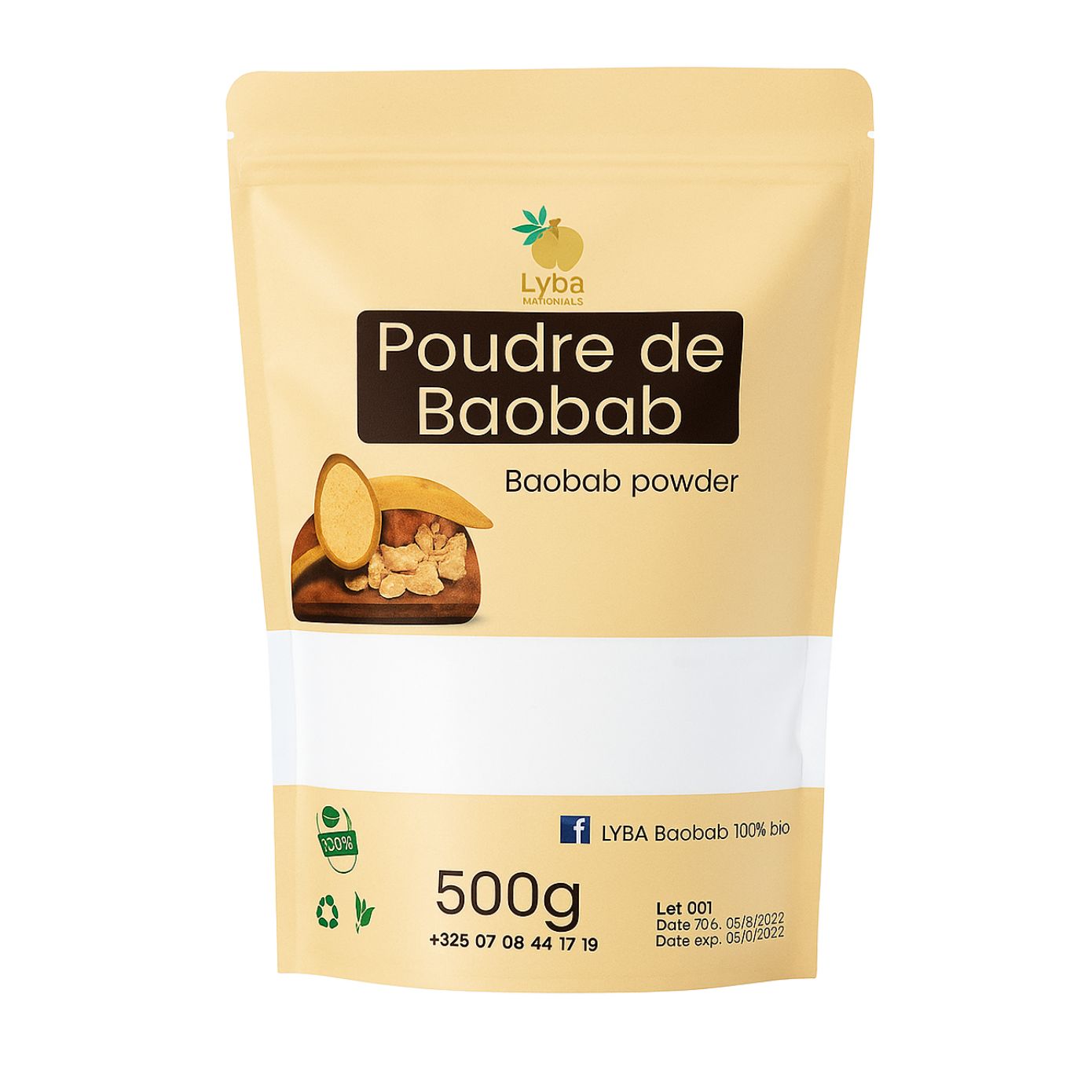 Poudre de baobab nature 500g