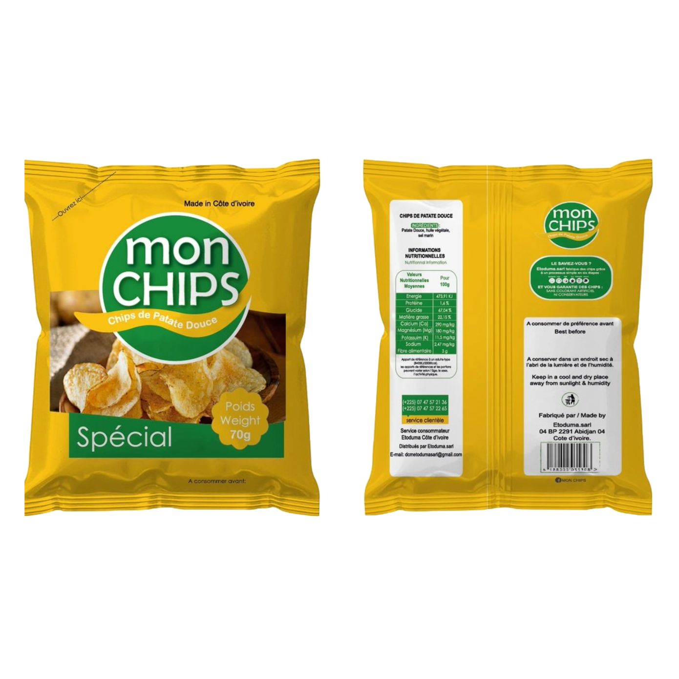 Chips de patate (sachet de 10) 70g