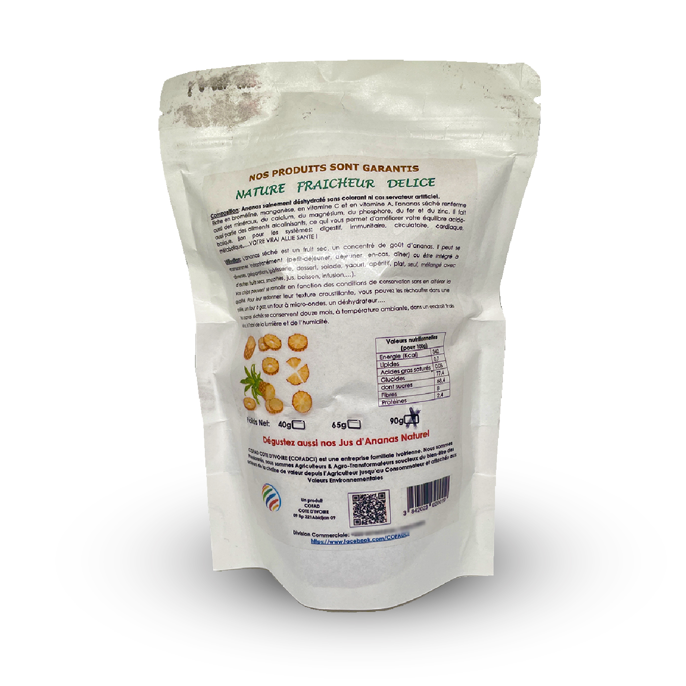 ANANAS SECHE EN CHIPS CROUSTILLANT & 100% NATUREL - Format 90gr