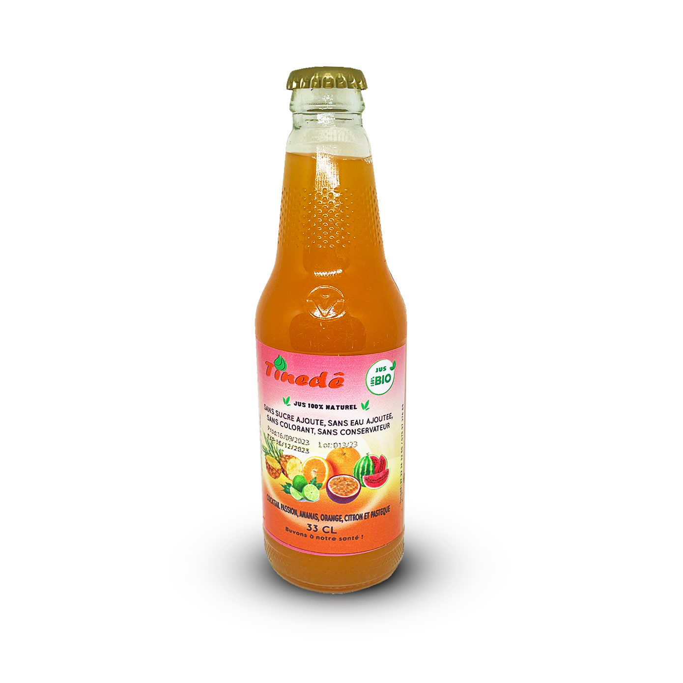 Jus naturel Ananas-Passion-Pastèque 33cl -- Pack de 6