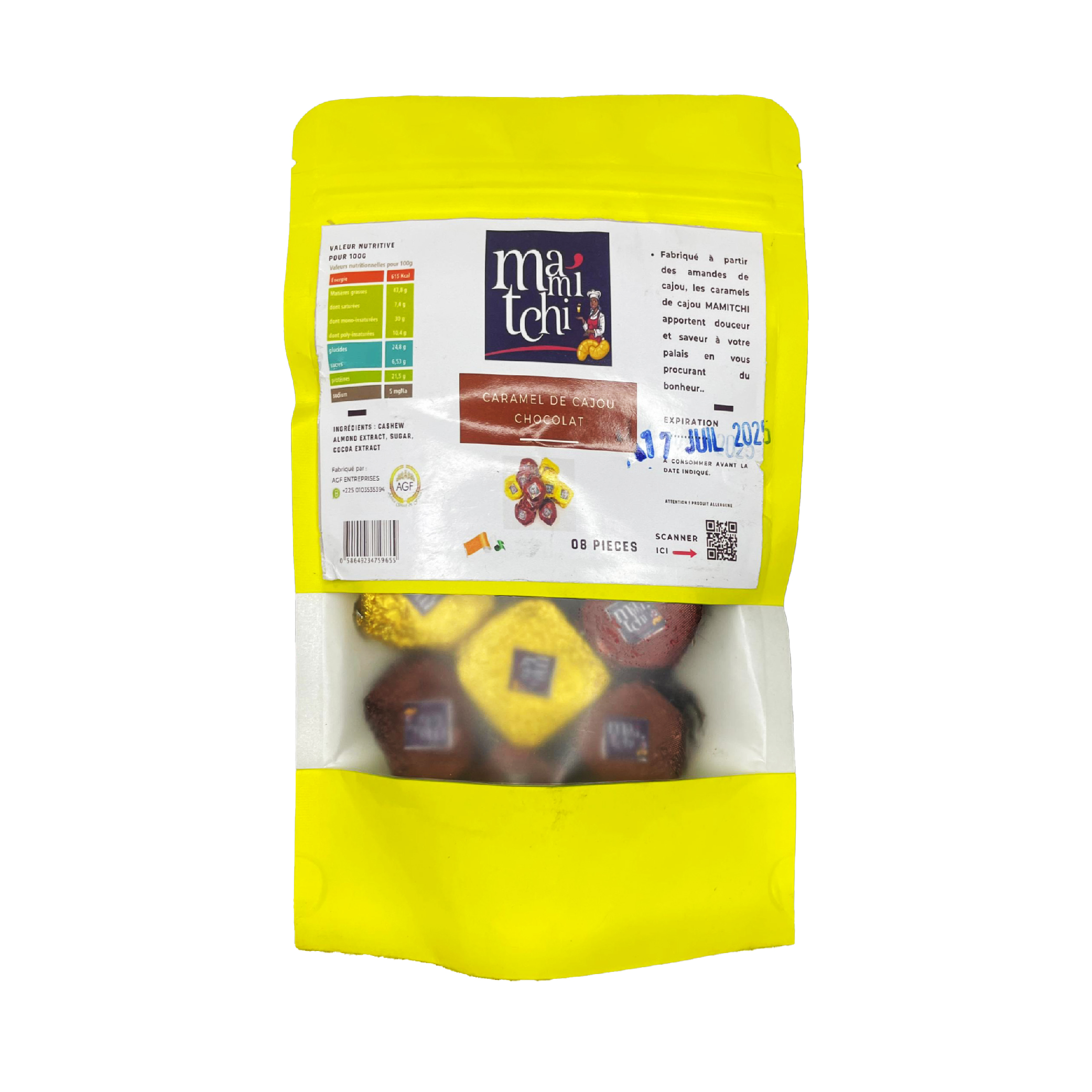 CARAMEL DE CAJOU AU CHOCOLAT (Bonbon)