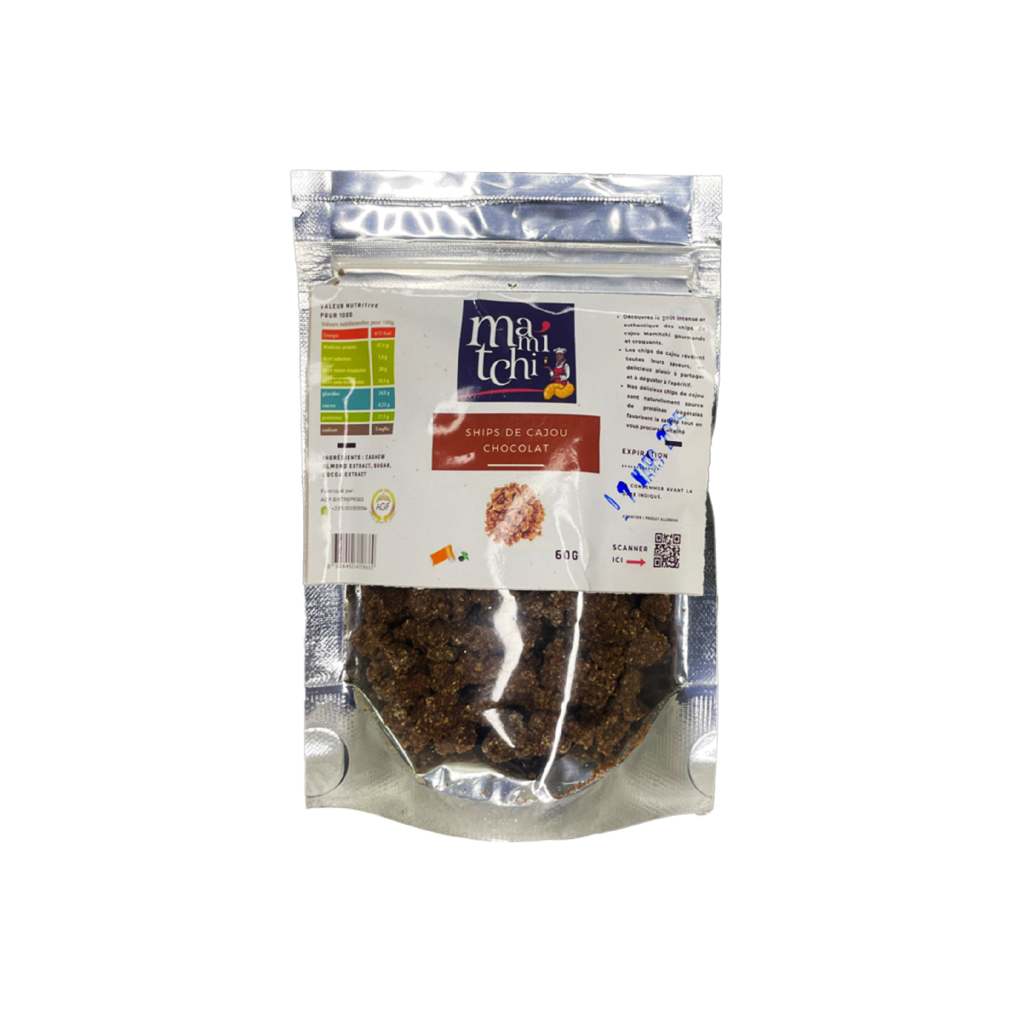 Chips de cajou chocolat