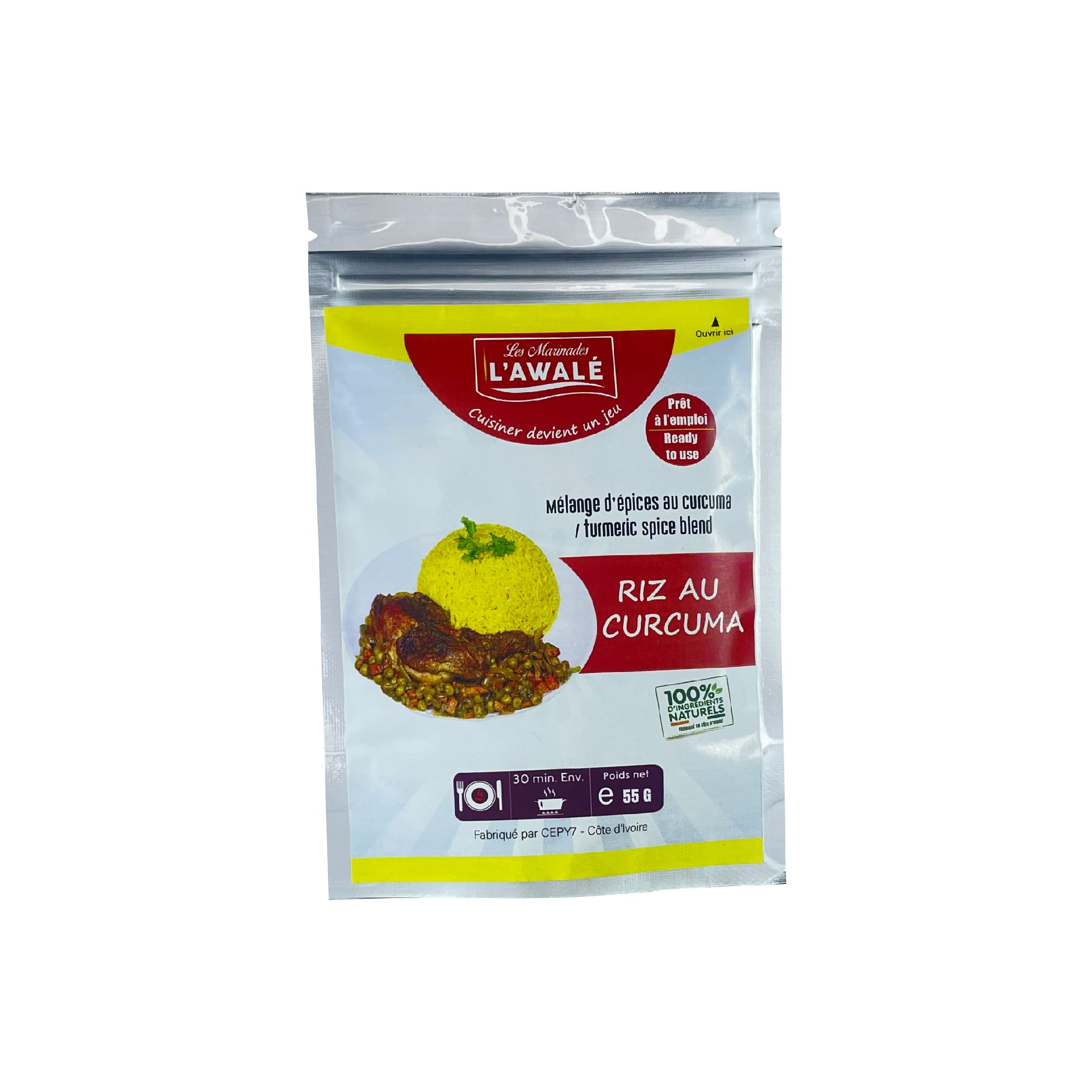 Mélanges d’épices au curcuma pour riz au curcuma 55g