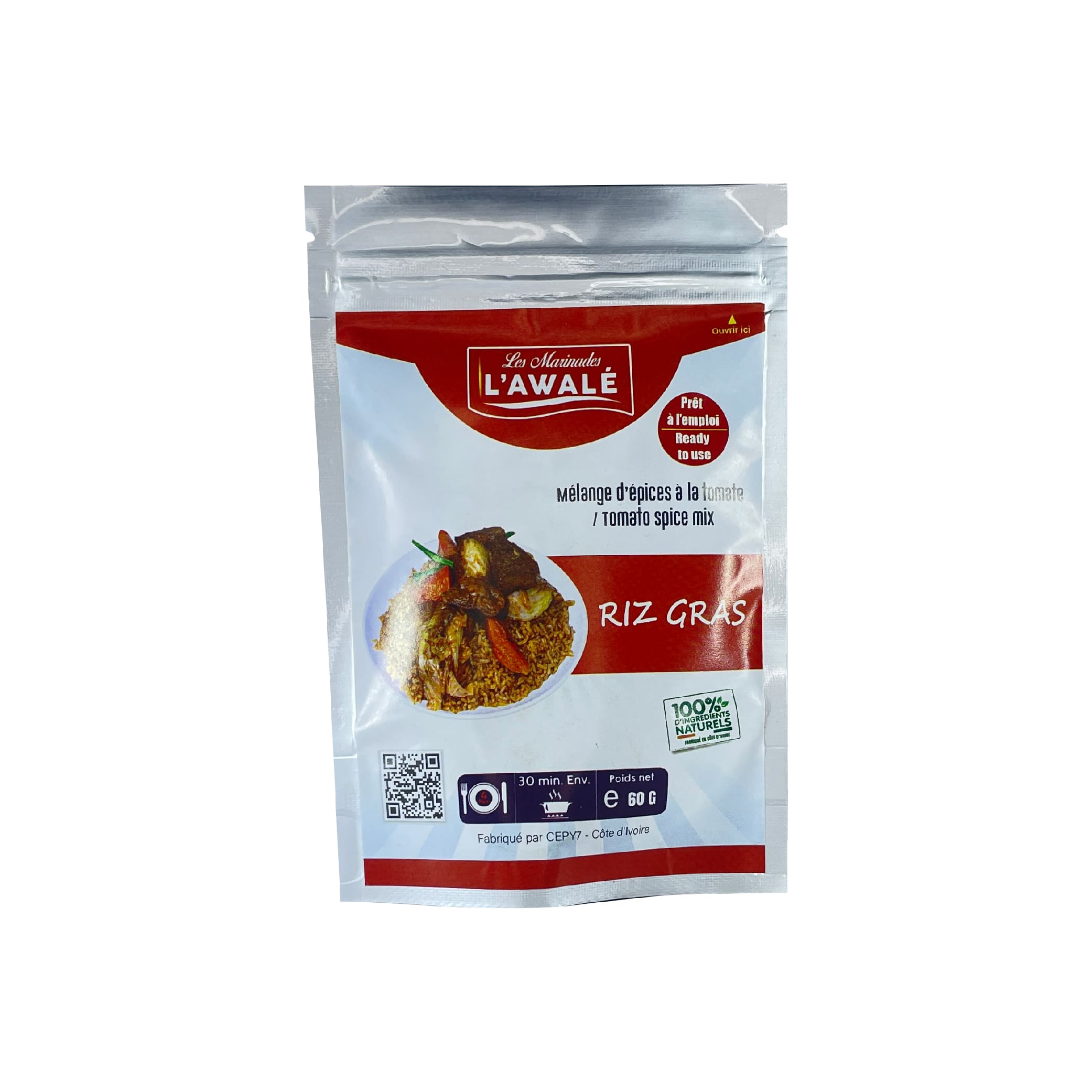 Mélanges d’épices à la tomate pour riz gras 60g