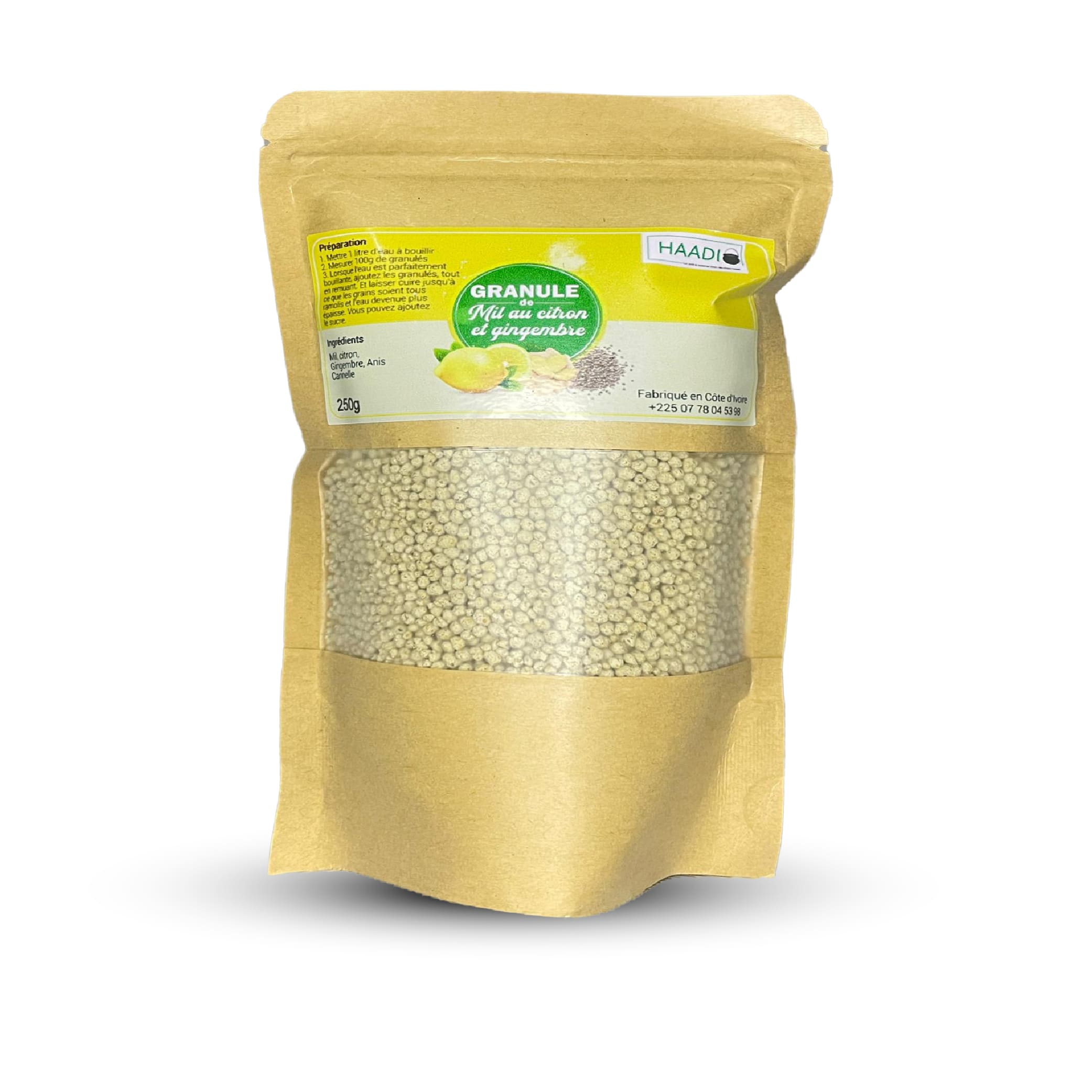 Granulés de mil au citron gingembre 250g