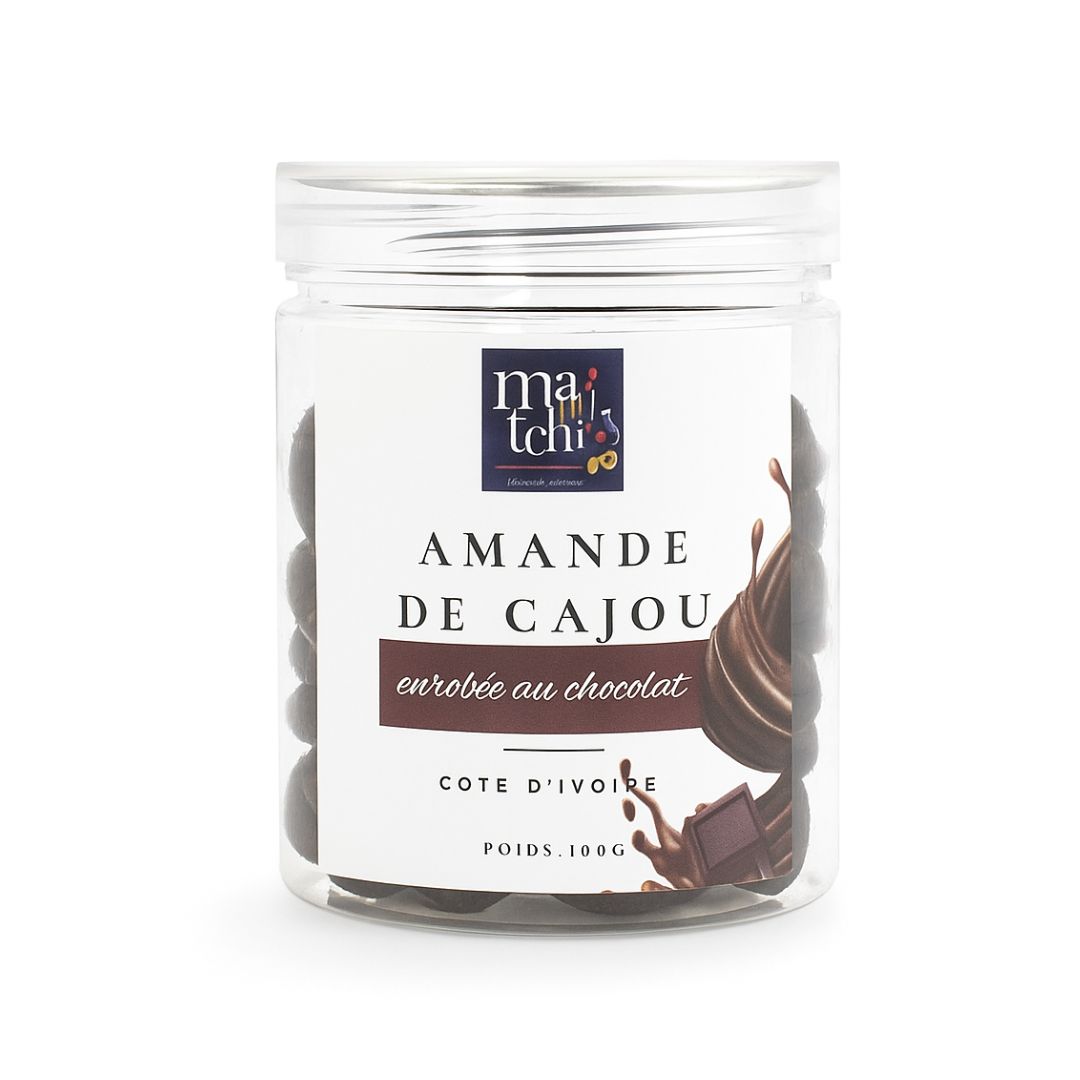 Amande de cajou enrobée de chocolat 120g