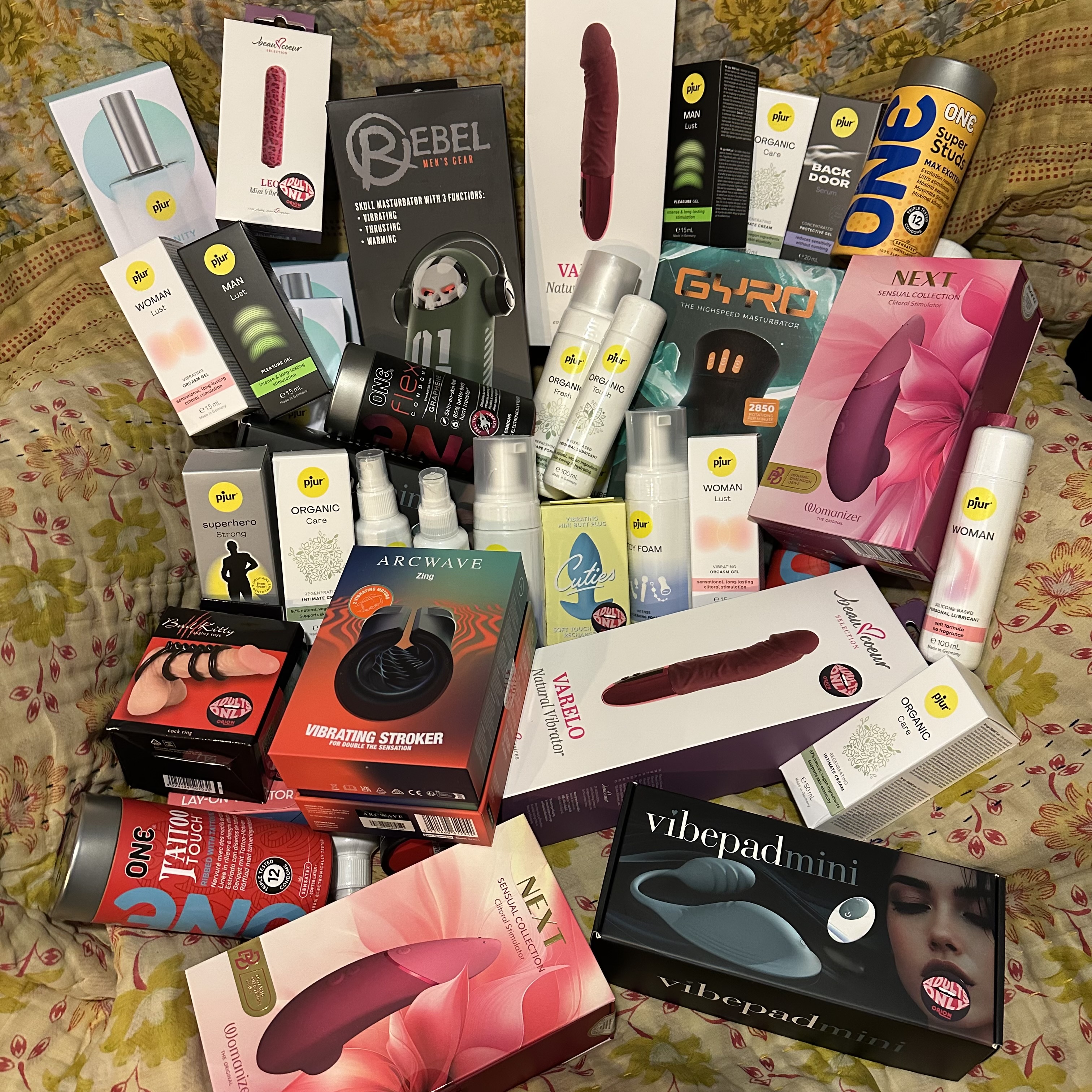 Prize baskets from the 2026 Sexual Wellness Survey raffle